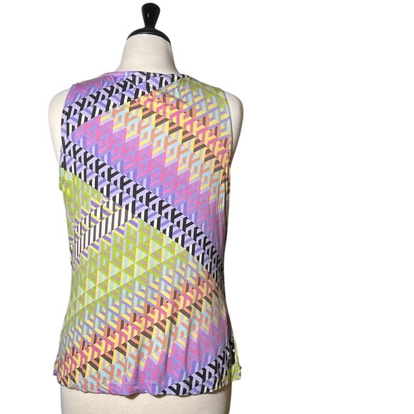 CALVIN KLEIN CK Women's Tonal Multi Color Tank Top Shirt Large - Picture 3 of 3